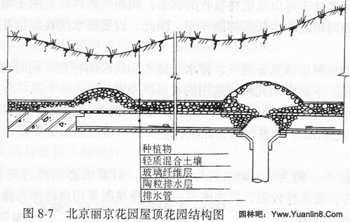 北京丽京花园屋顶花园结构图