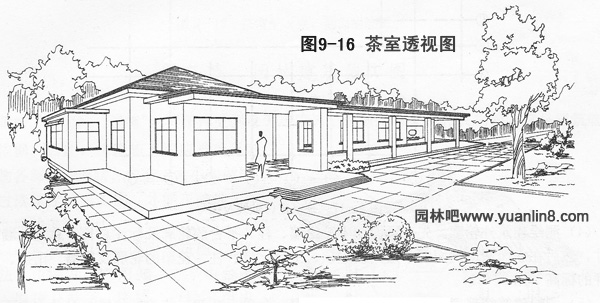 园林建筑透视图(图以茶室为例)