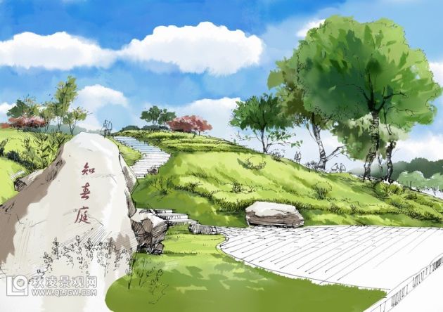 photoshop园林景观水彩表现步骤
