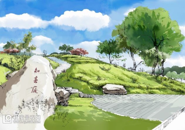 photoshop园林景观水彩表现步骤