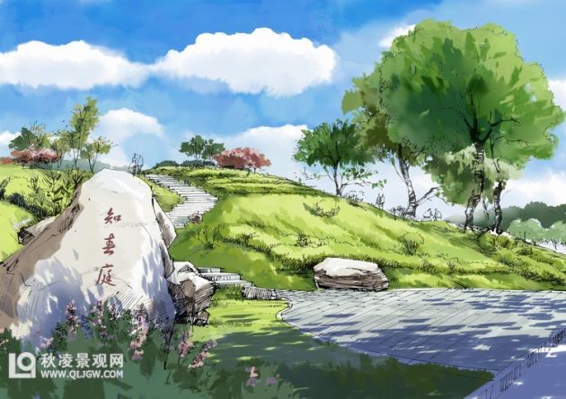 photoshop园林景观水彩表现步骤