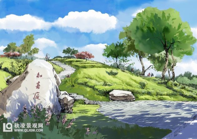 photoshop园林景观水彩表现步骤