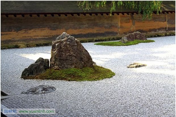 日本枯山水园林经典之作-龙安寺方丈庭院