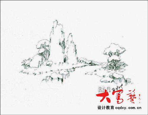 马克笔景观手绘步骤图示