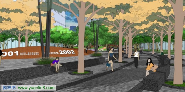 高科技产业园 景观SketchUp设计方案