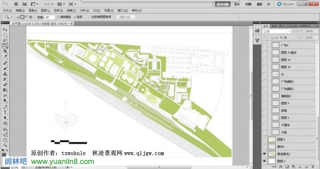 商业景观平面电脑快速上色方法